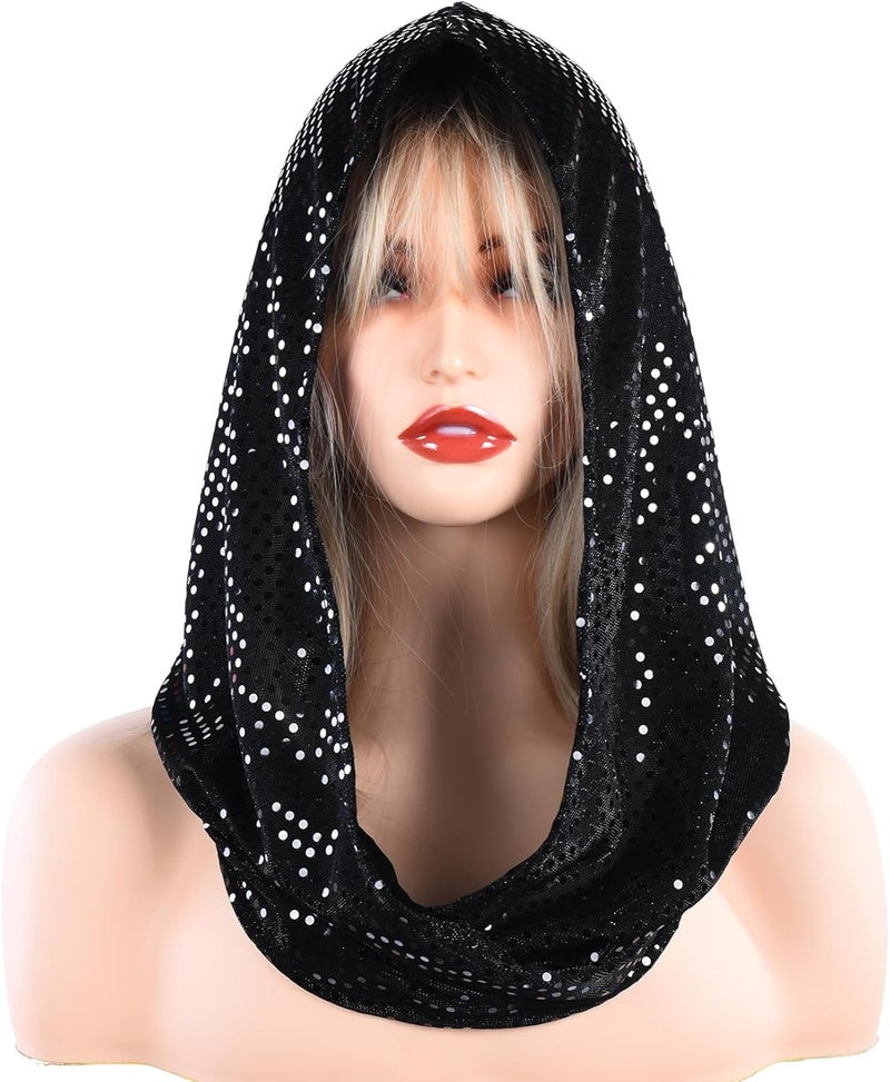 Bazeen sequin unisex rave hood/festival outfit/hood, sparkly bandana Rave Accessories, Rave Gear - Image 3